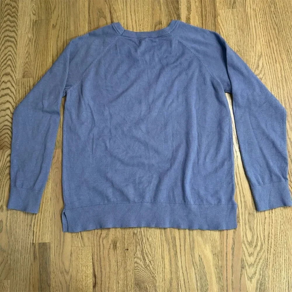Hasting & Smith Periwinkle Blue Crewneck Sweater Women's Size Large Long Sleeve